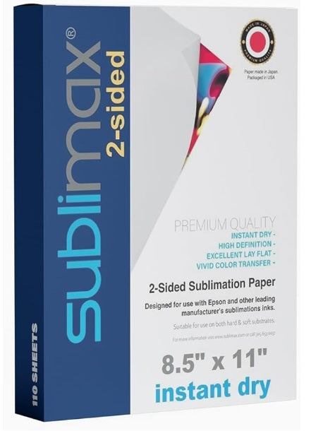 SUBLIMAX Sublimation Paper size 8.5"x11" (110 SHEETS)DOUBLE SIDED