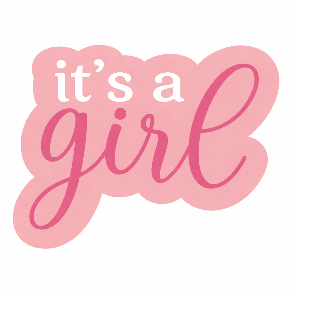 It's a Girl! photo booth prop in pink, perfect for celebrations and events.