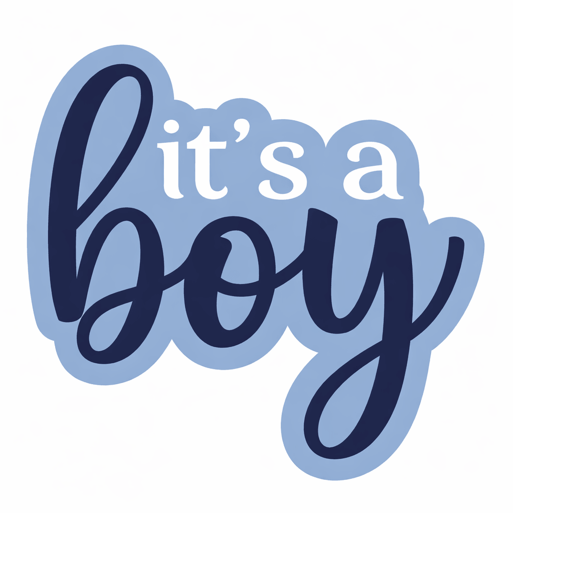 It's a Boy! photo booth props design in blue and navy colors, perfect for celebrations.
