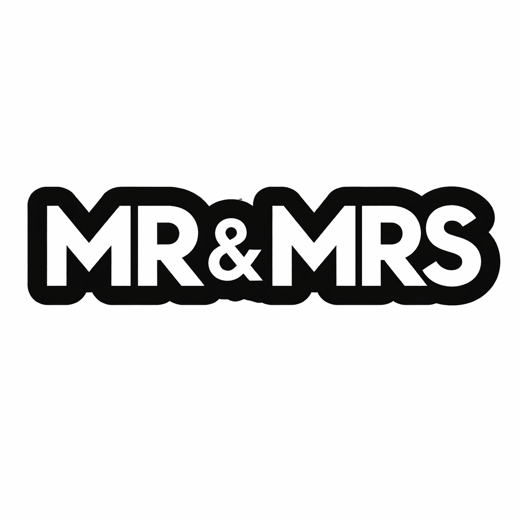 Mr&Mrs Individual Prop designed for photo booth props, featuring bold lettering and high-quality materials.
