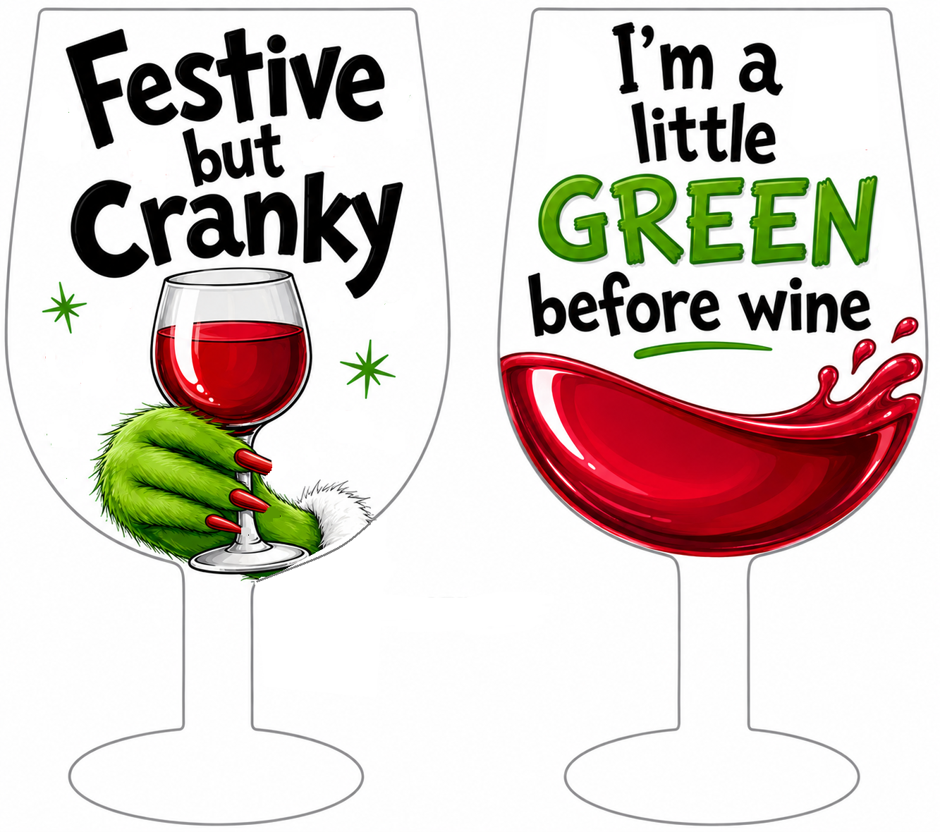 Glass of Cranky Christmas Photo Booth Prop – 15" PVC Holiday Prop