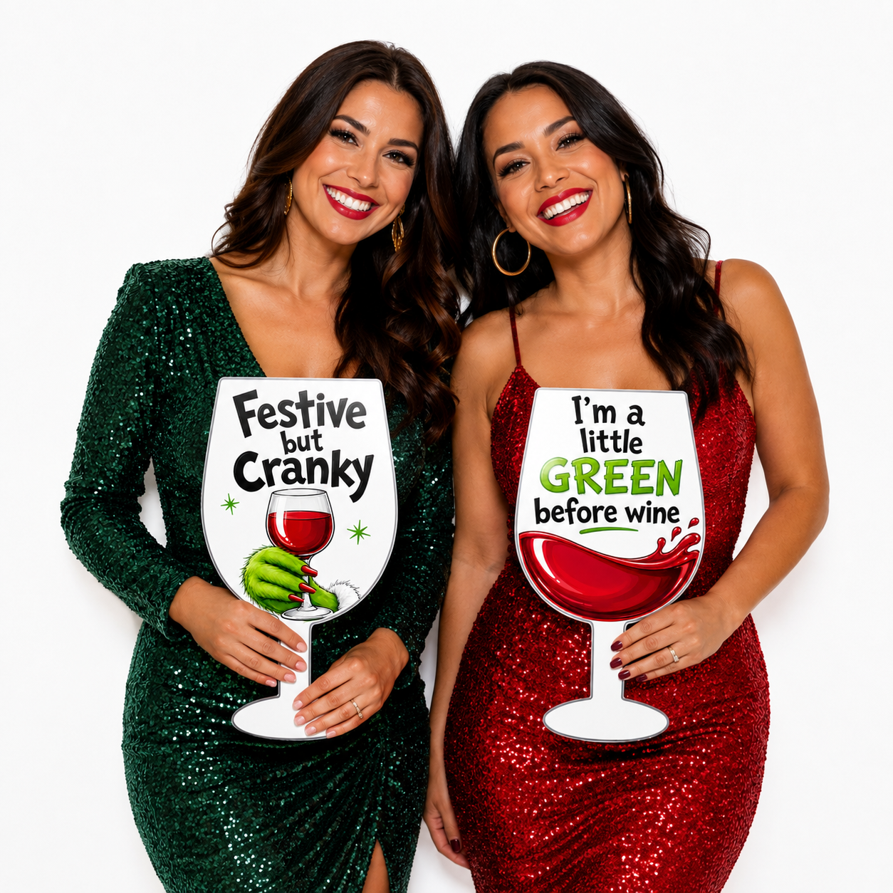 Christmas Photo Booth Prop - Big Glass of Wine Prop