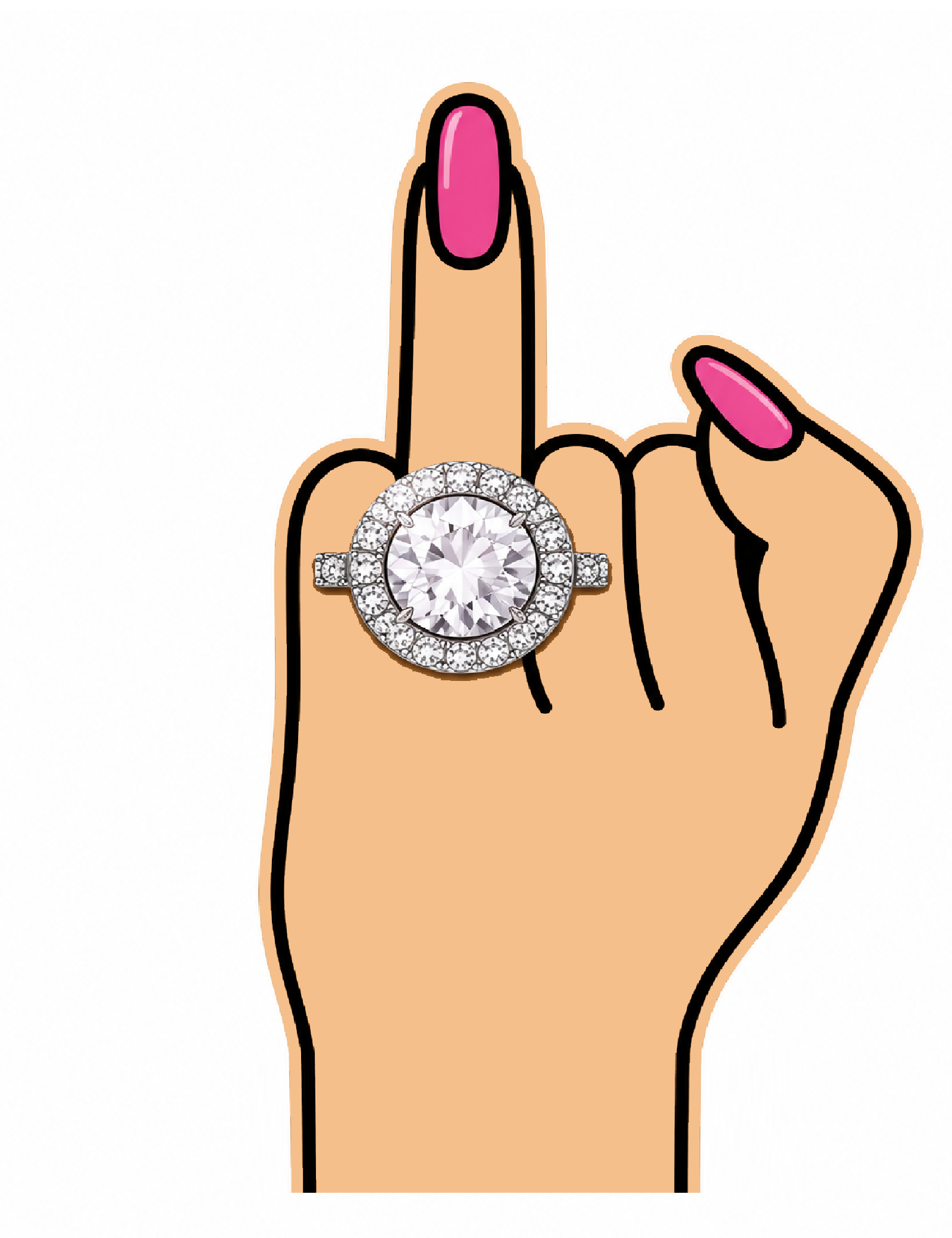 Wedding Ring Hand Photo Booth Prop with Pop Socket. Durable 6mm PVC with anti-glare finish for weddings, engagements and bridal parties.