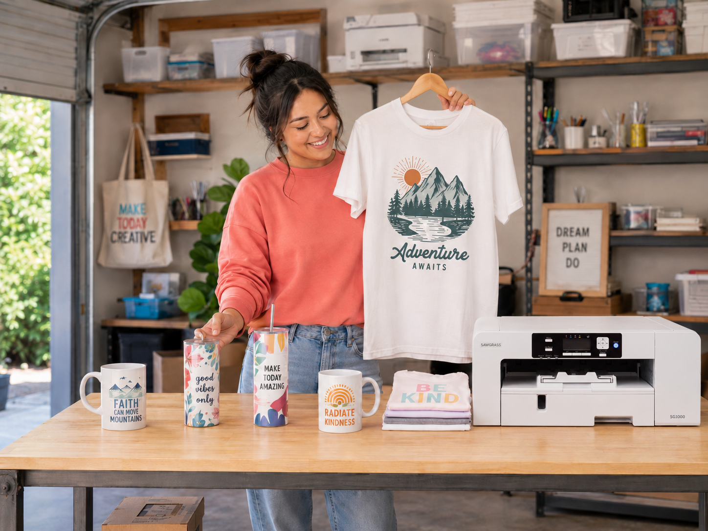 Sawgrass SG1000 Sublimation Printer Bundle with 31ml inks and Sublimation Paper