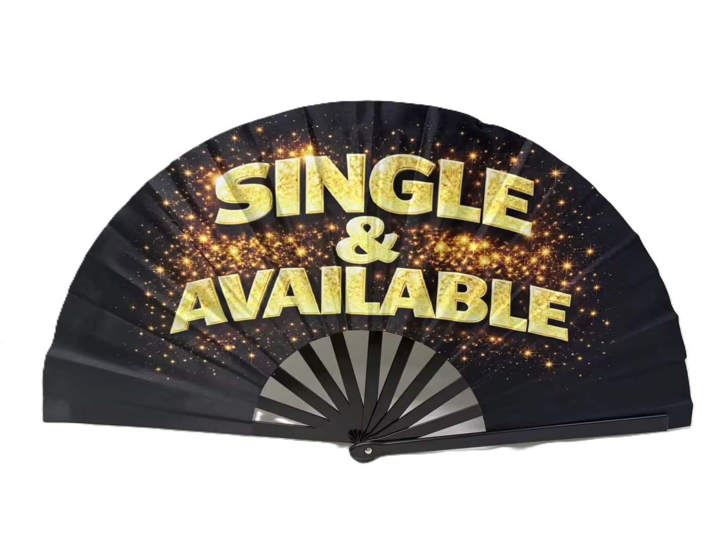 "SINGLE & AVAILABLE" Folding Fan for Photo Booth Party