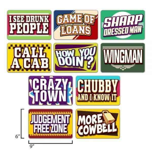 Anytime Style 2 - FUNNY PHOTO BOOTH SIGN PROPS - Set of 5 - Double Sid