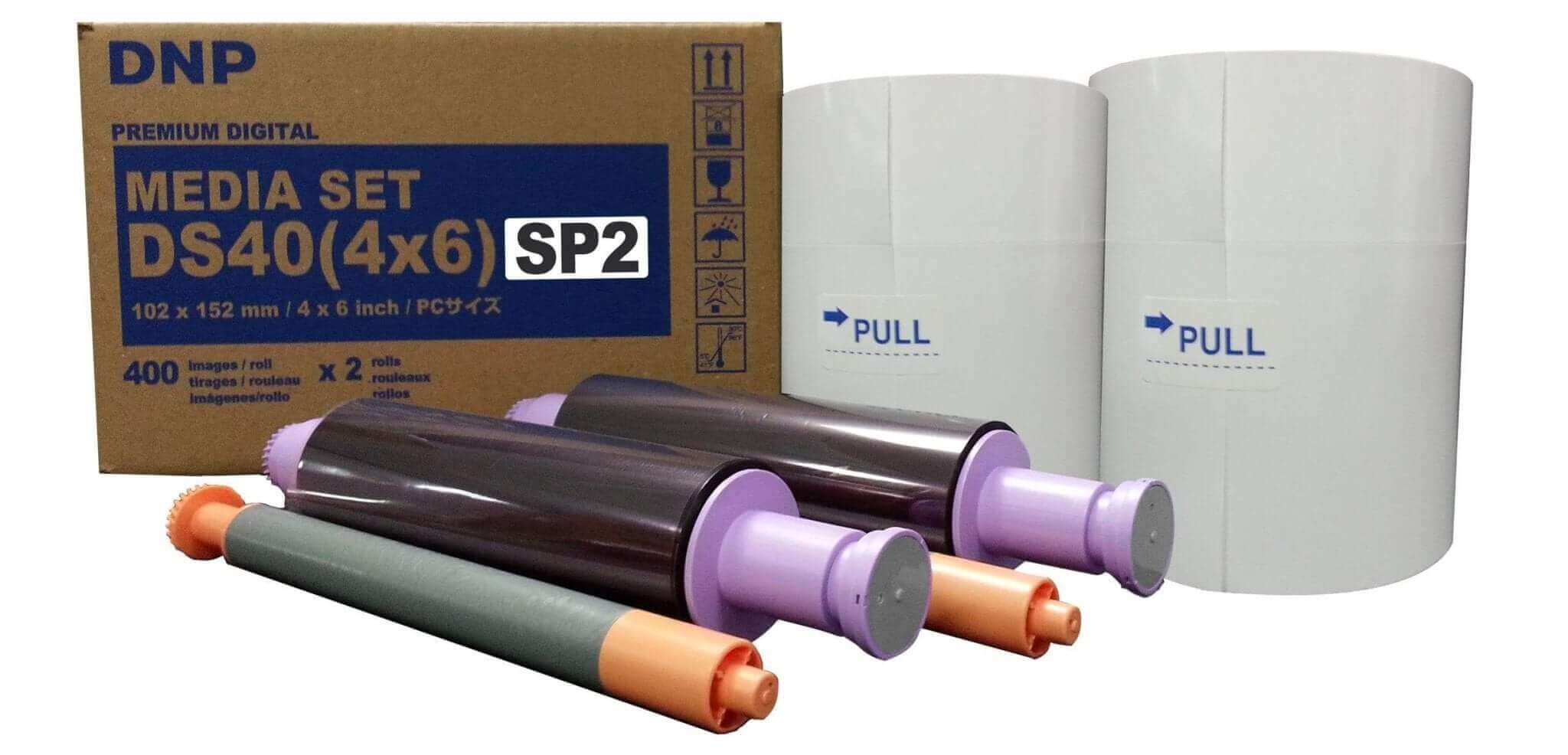 DNP DS40 SP2 4x6 PERFORATED Media (800 prints total, 2 rolls) - Eventprinters.com