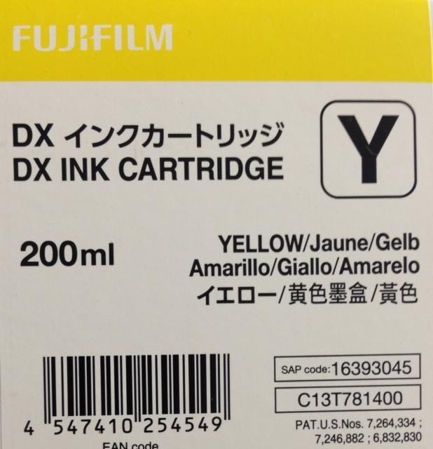 Fuji YELLOW Ink Cartridge 200 ML for DX100 printer - Eventprinters.com