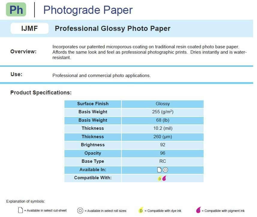 Mitsubishi IJMF 24"x100' - Photo Gloss Finish - 255 gsm - Eventprinters.com