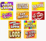 TEQUILA!! - PHOTO BOOTH SIGN PROPS - EN ESPANOL. Set of 10 Double Sided PVC PROPS. - Eventprinters.com