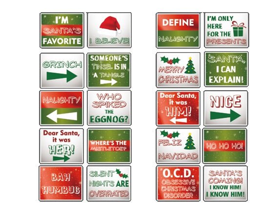 " Ultimate Christmas Collection" - Photo Booth Sign Props . Set of 10 - Double Sided - Eventprinters.com